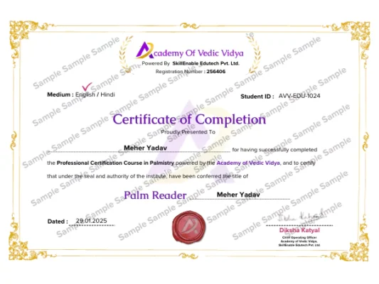 palmistry certificate
