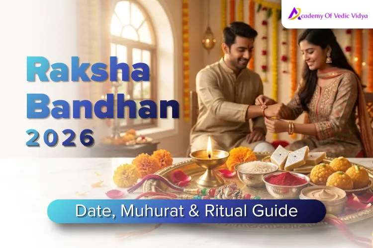 A guide for Raksha Bandhan 2026, detailing the date, muhurat, and rituals associated with the celebration. Visual guide for Raksha Bandhan 2026, featuring the date, muhurat, and essential rituals for the festival celebration.