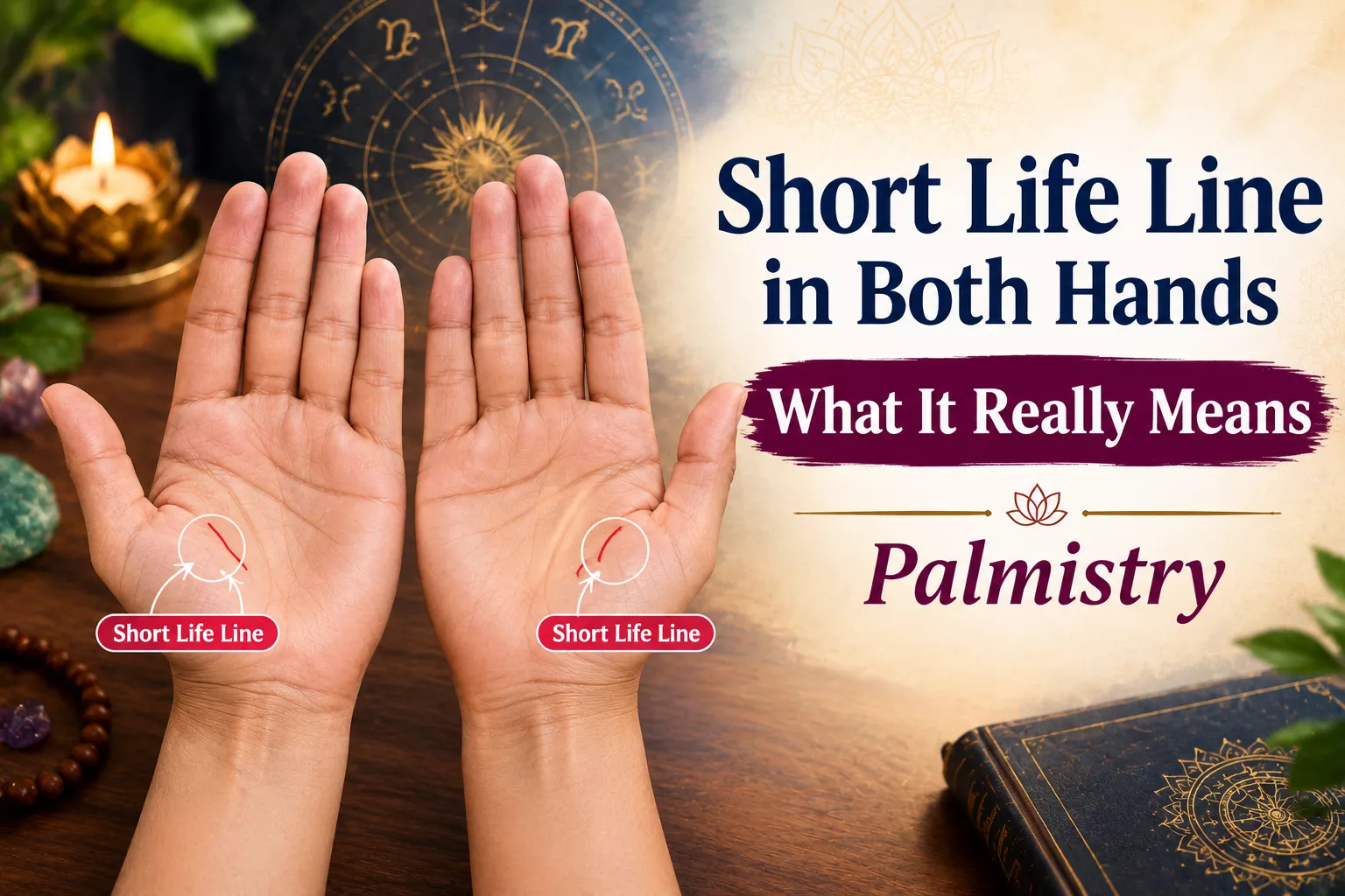 Short Life Line on Both Hands Meaning