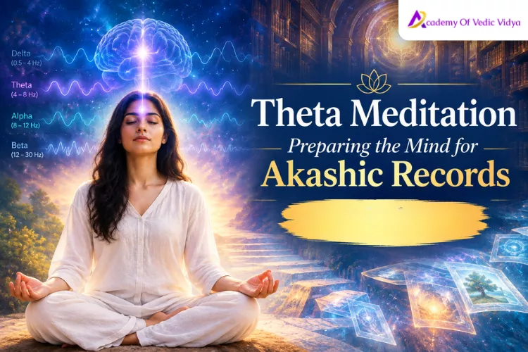 Person practicing theta meditation with headphones to access the Akashic Records.